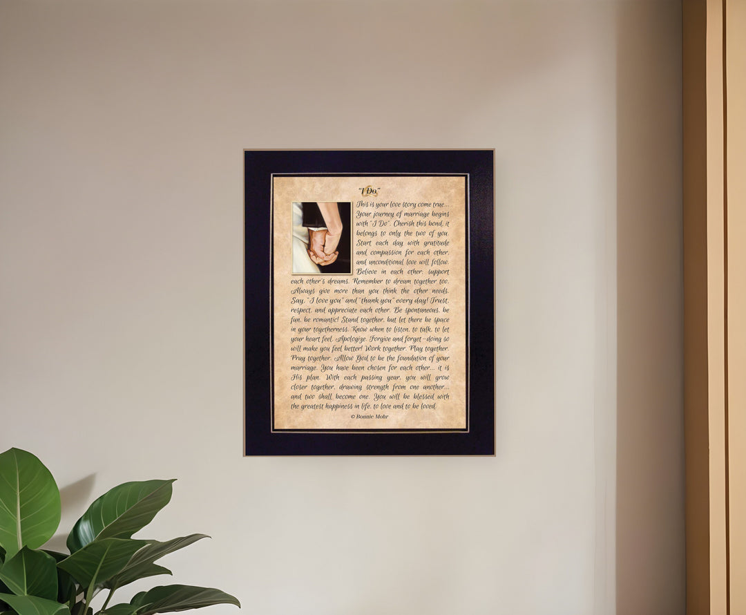 I DO 4 Black Framed Print Wall Art