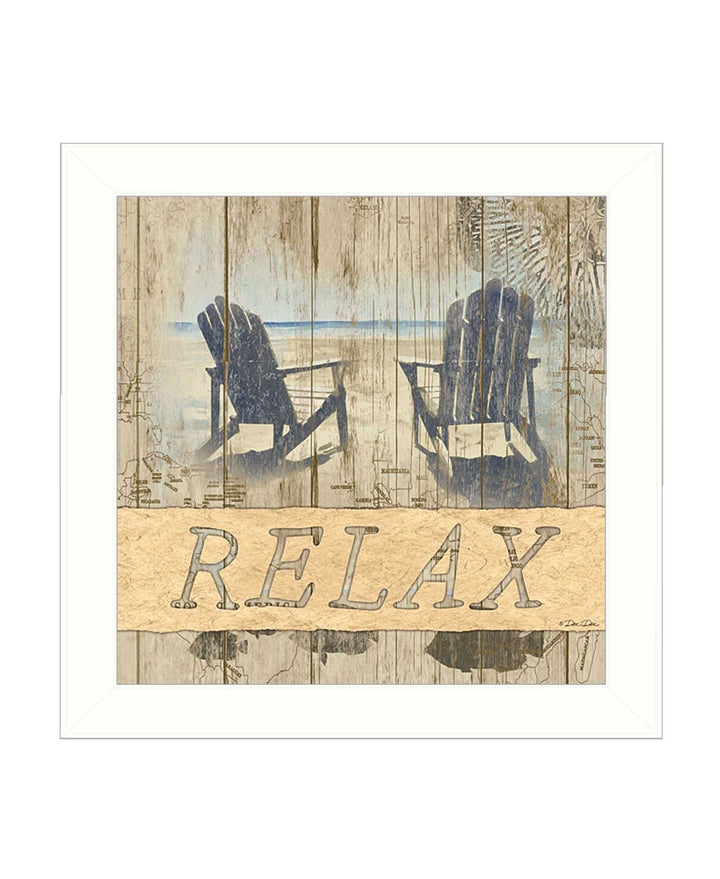 RELAX 1 White Framed Print Wall Art