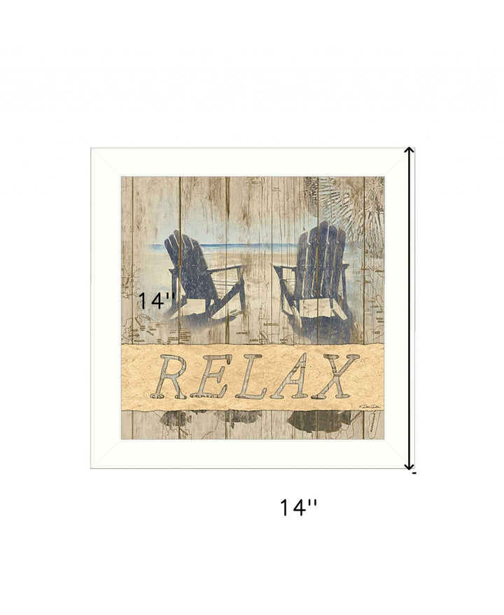 RELAX 1 White Framed Print Wall Art