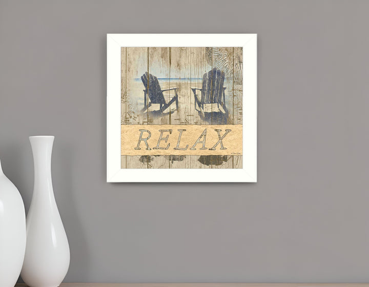 RELAX 1 White Framed Print Wall Art