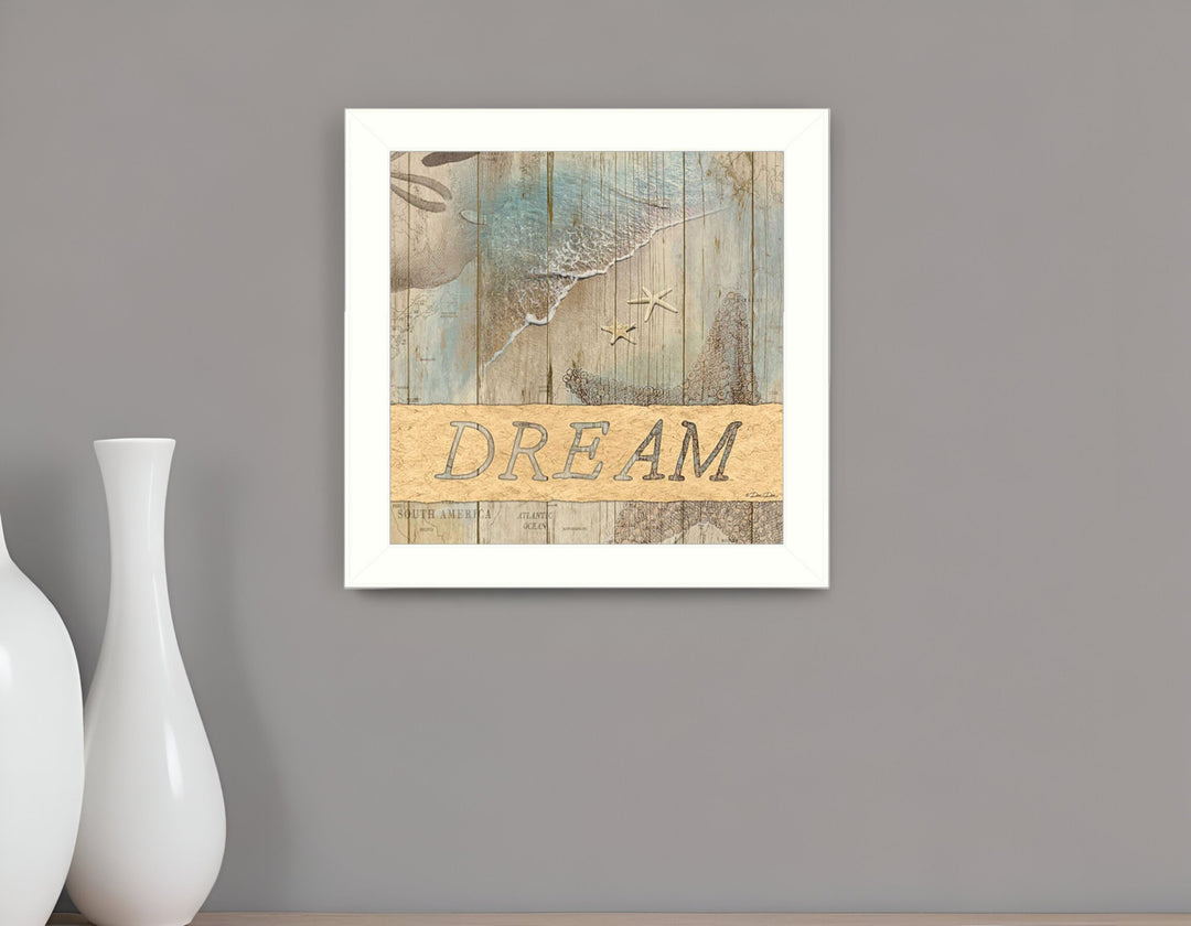 DREAM 1 White Framed Print Wall Art