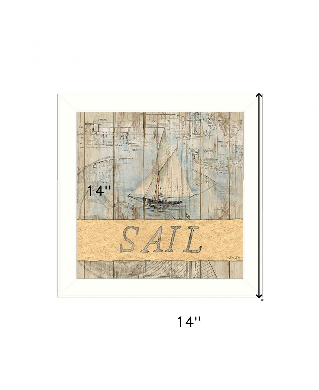 SAIL White Framed Print Wall Art