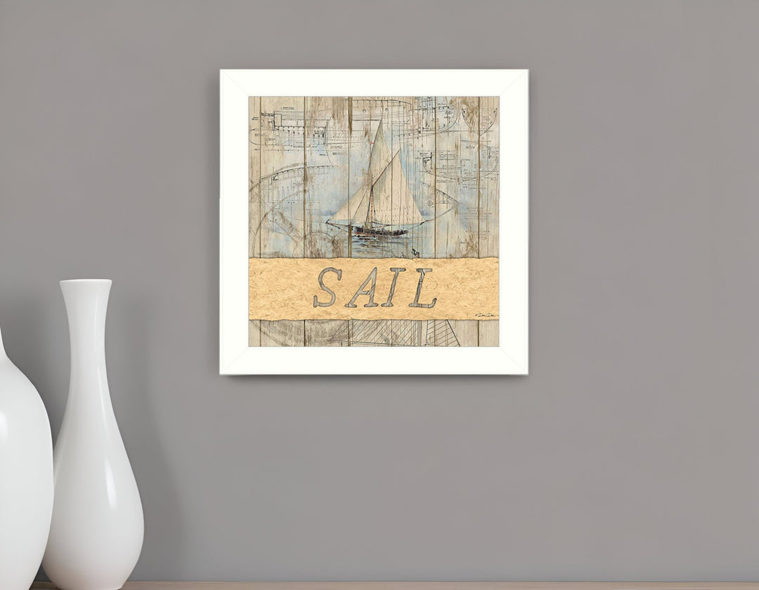 SAIL White Framed Print Wall Art