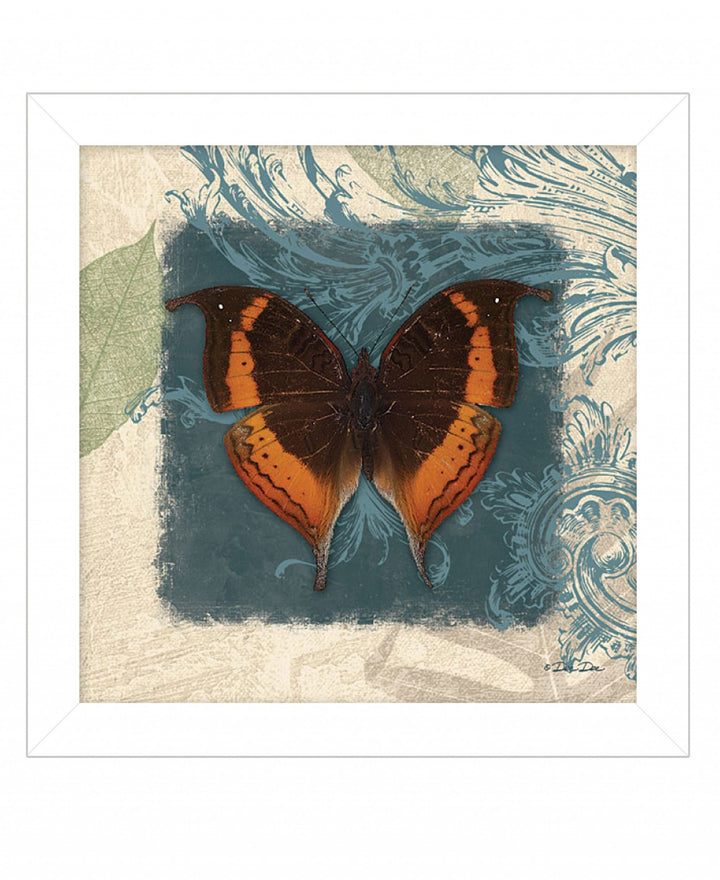 Swirl Butterfly II White Framed Print Wall Art