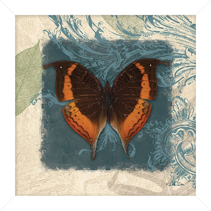 Swirl Butterfly II White Framed Print Wall Art