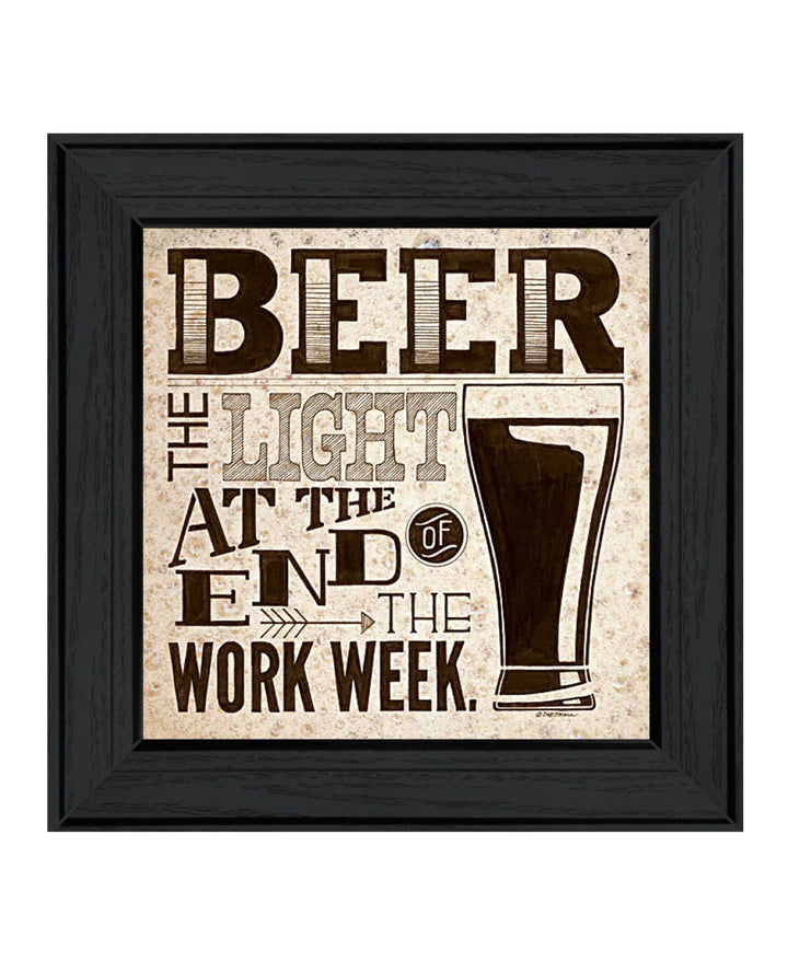 Beer Work Week Black Framed Print Wall Art