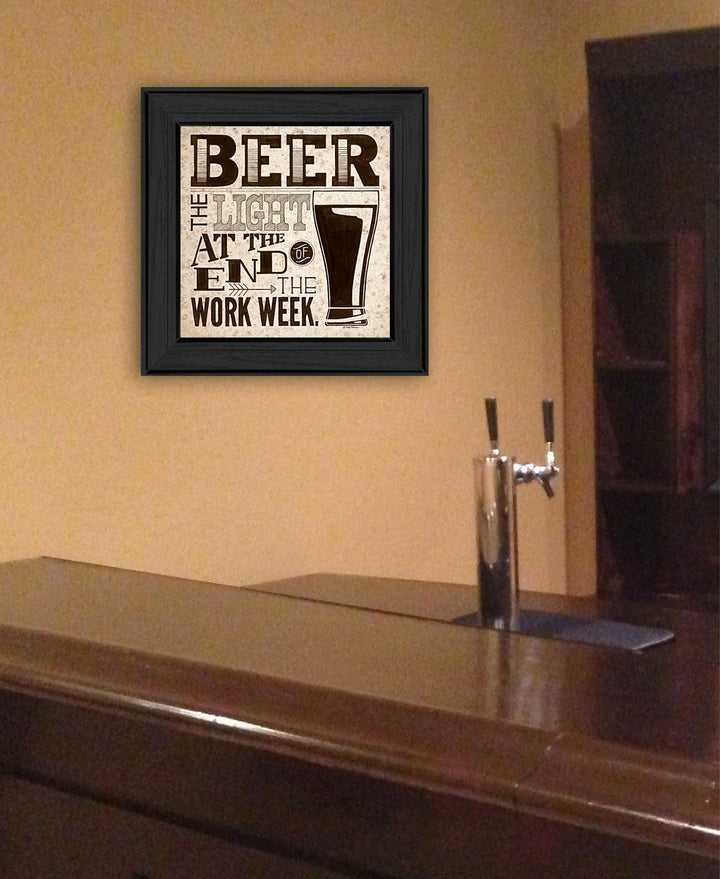 Beer Work Week Black Framed Print Wall Art