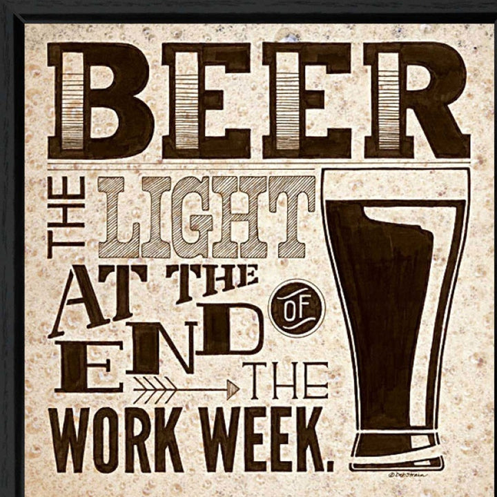 Beer Work Week Black Framed Print Wall Art