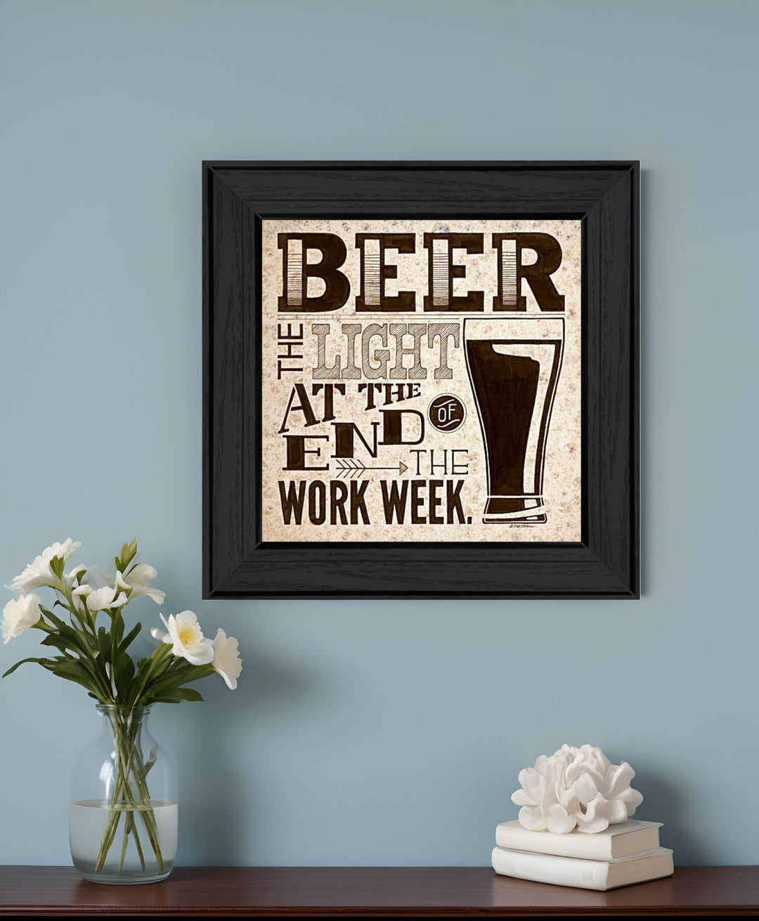 Beer Work Week Black Framed Print Wall Art