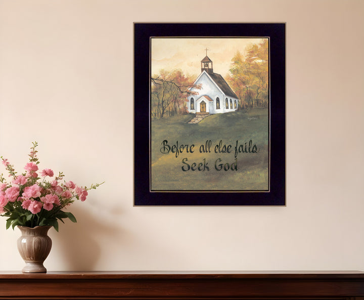 Seek God Black Framed Print Wall Art