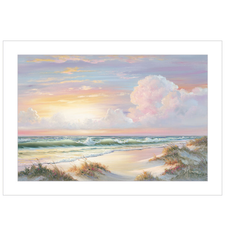 Golden Sunset on Crystal Cove 3 White Framed Print Wall Art