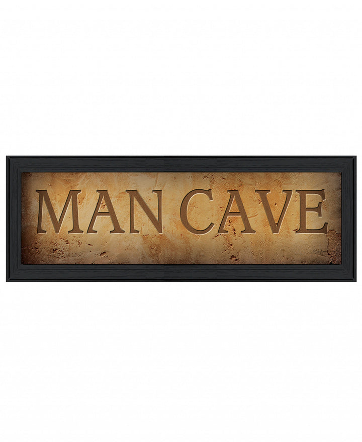 Man Cave 1 Black Framed Print Wall Art