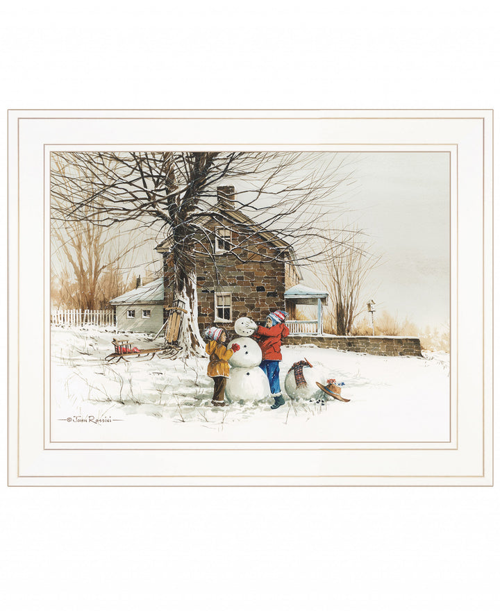 The Joy of Snow 2 White Framed Print Wall Art