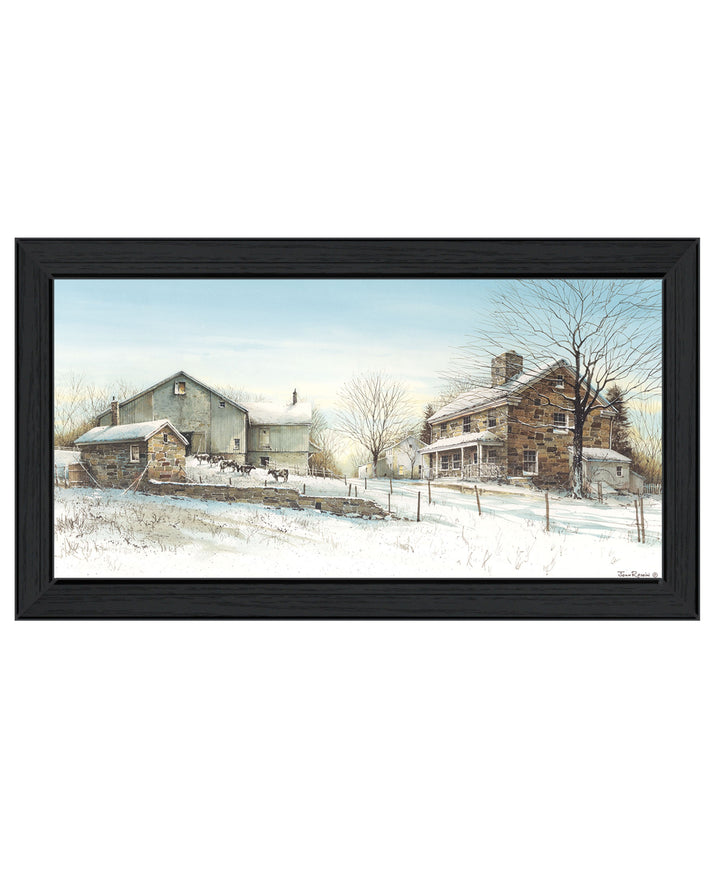 February Morning Black Framed Print Wall Art