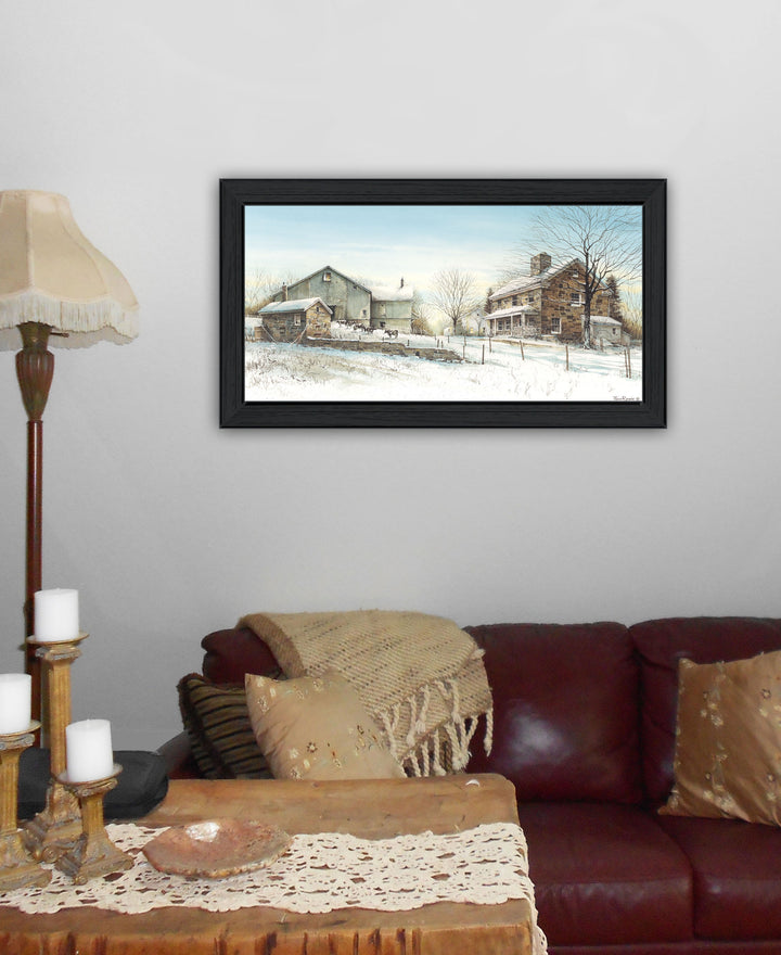 February Morning Black Framed Print Wall Art