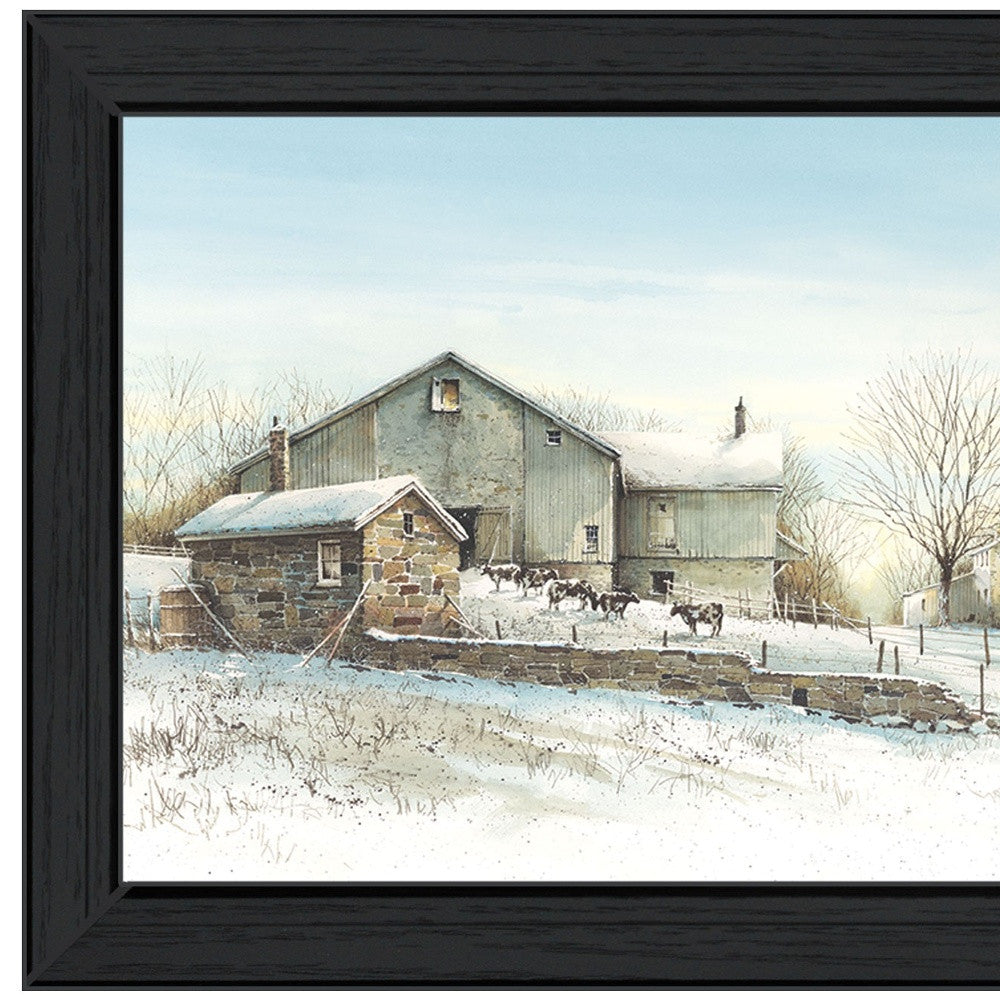 February Morning Black Framed Print Wall Art