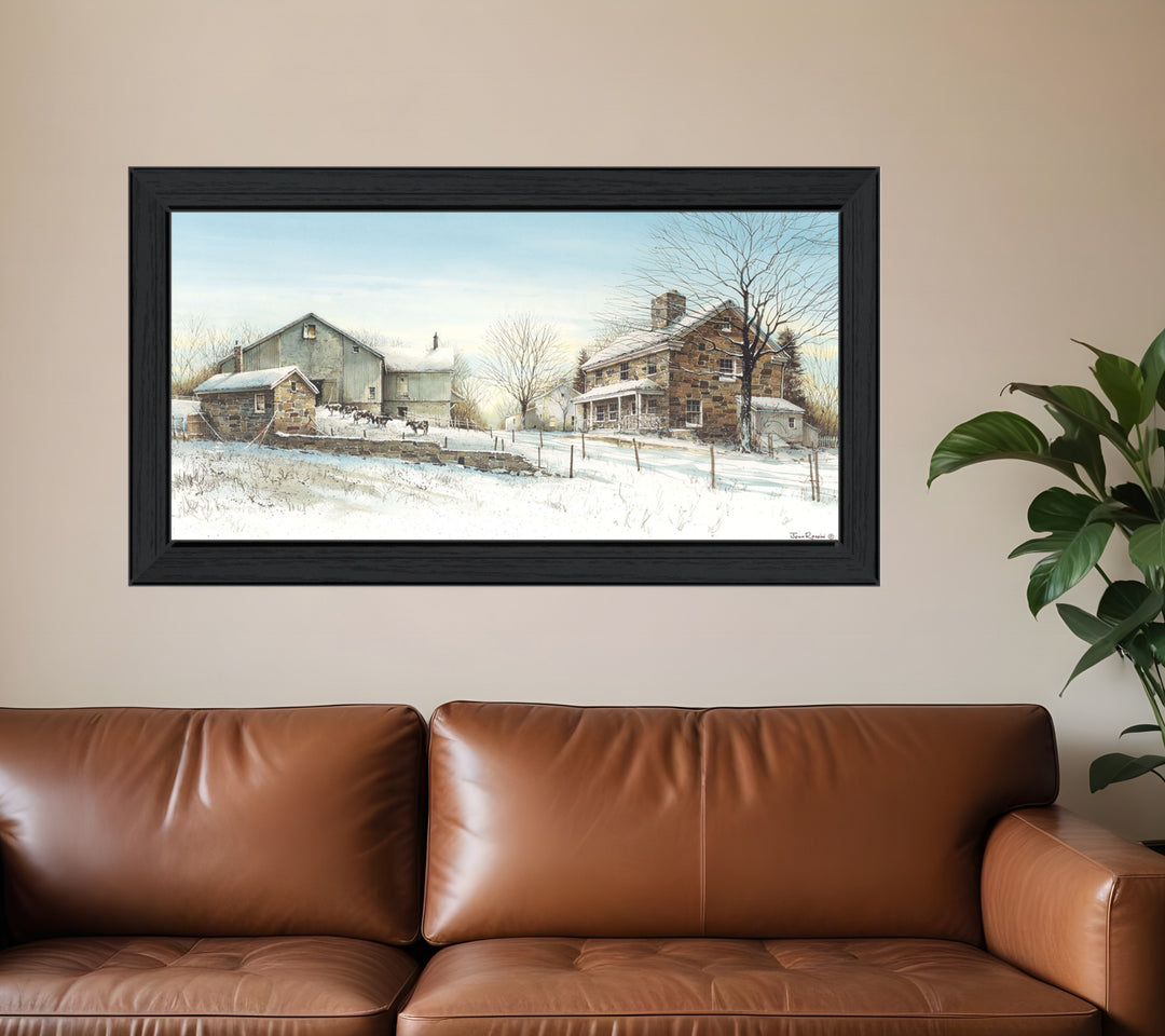 February Morning Black Framed Print Wall Art