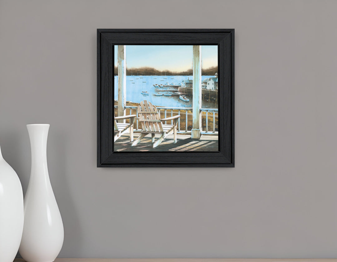 Harbor View 1 Black Framed Print Wall Art