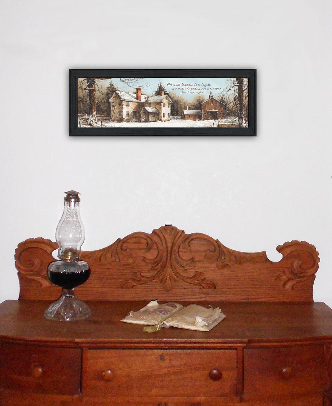 Peace In This Home Black Framed Print Wall Art