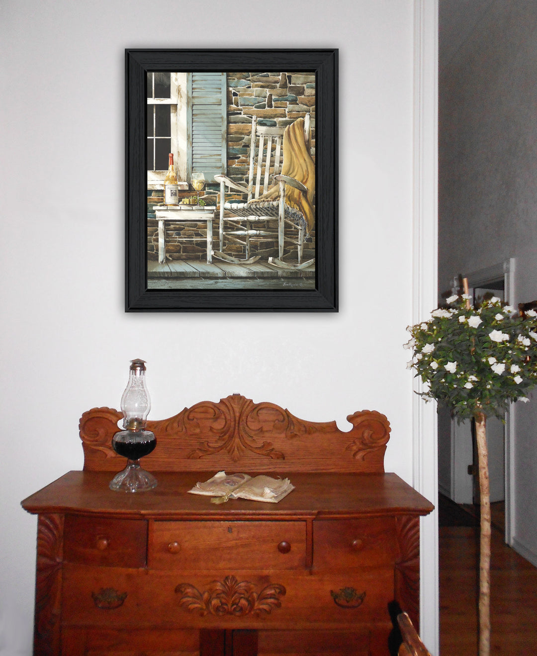 Reflecting Time Black Framed Print Wall Art