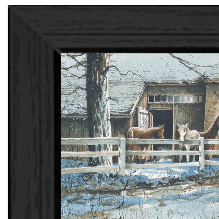 Evening on the Farm Black Framed Print Wall Art