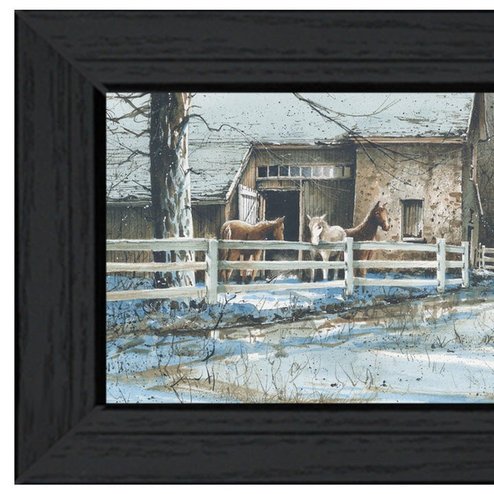 Evening on the Farm Black Framed Print Wall Art