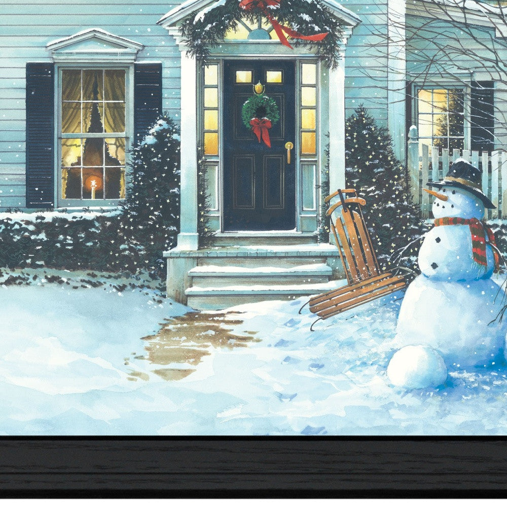 December Lights 1 Black Framed Print Wall Art