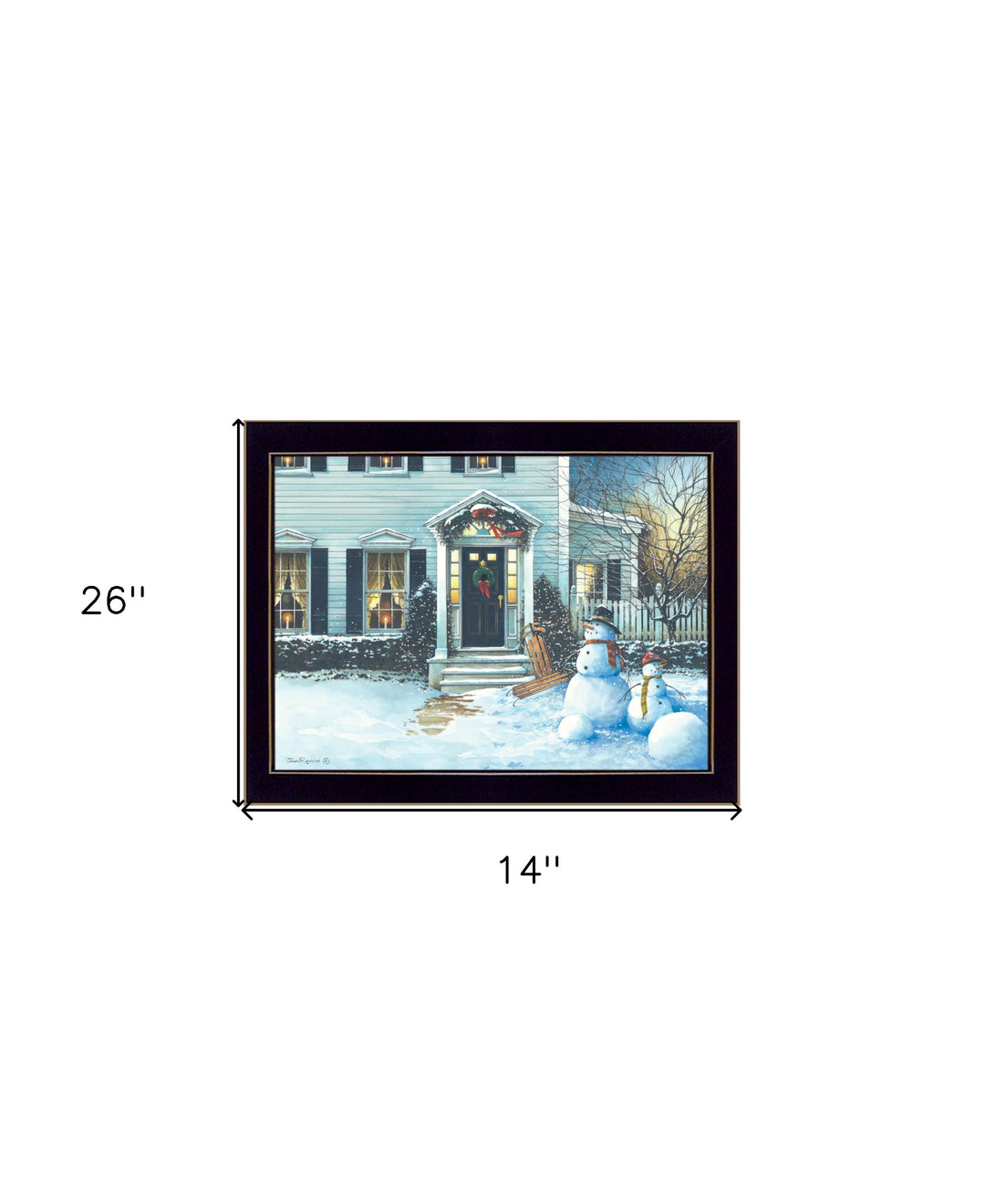 December Lights 2 Black Framed Print Wall Art