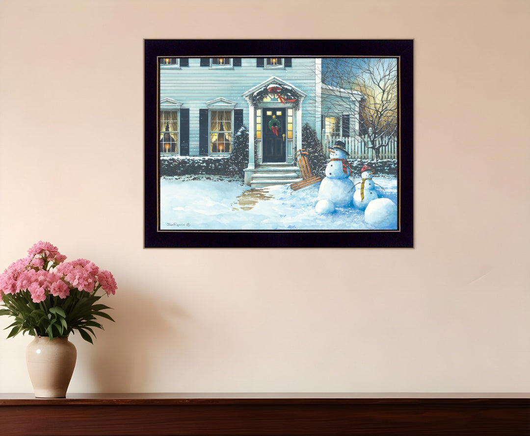 December Lights 2 Black Framed Print Wall Art