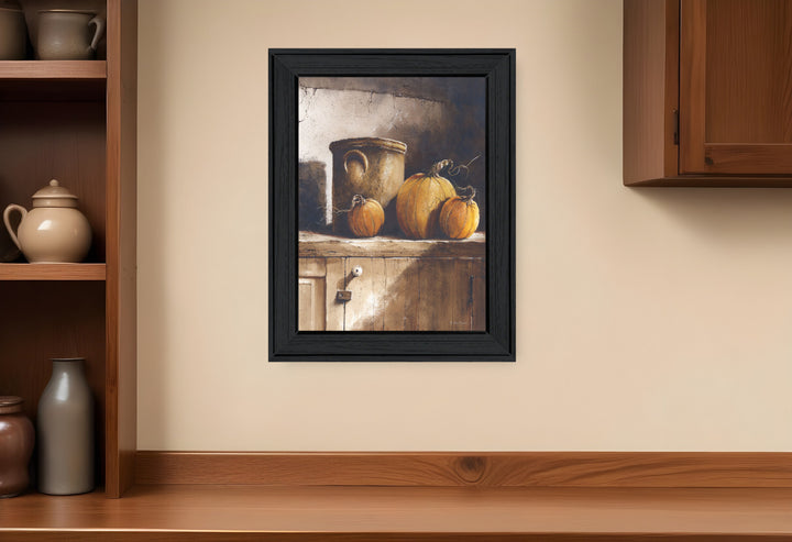 Crocks and Pumpkins Black Framed Print Wall Art