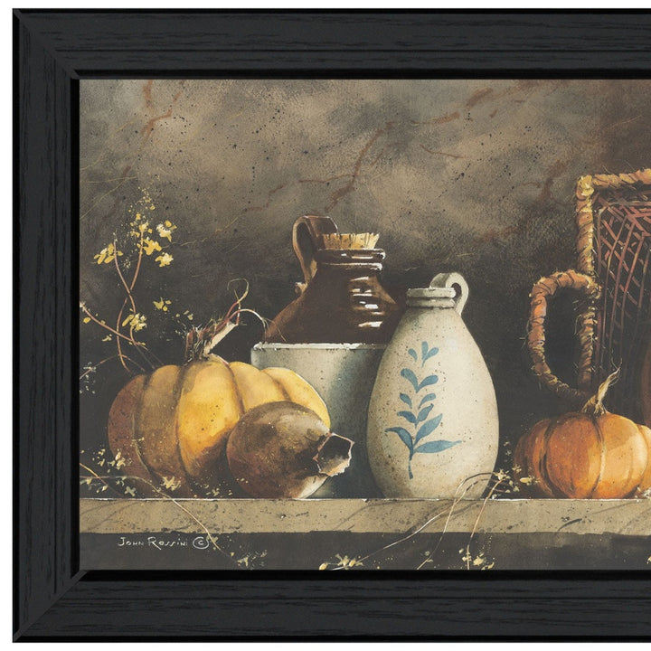 Pumpkin and Pods Black Framed Print Kitchen Wall Art