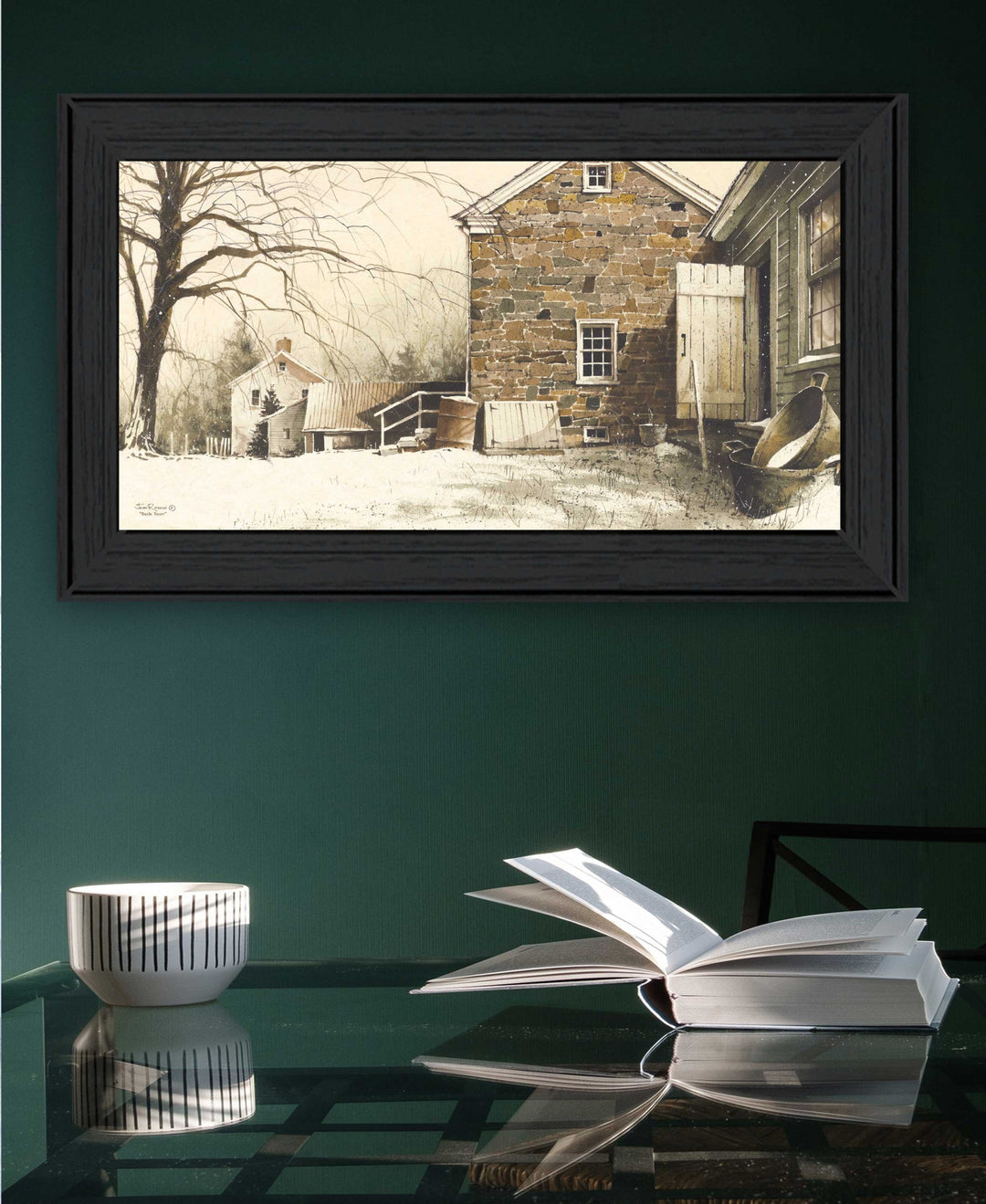 Back Door Black Framed Print Wall Art