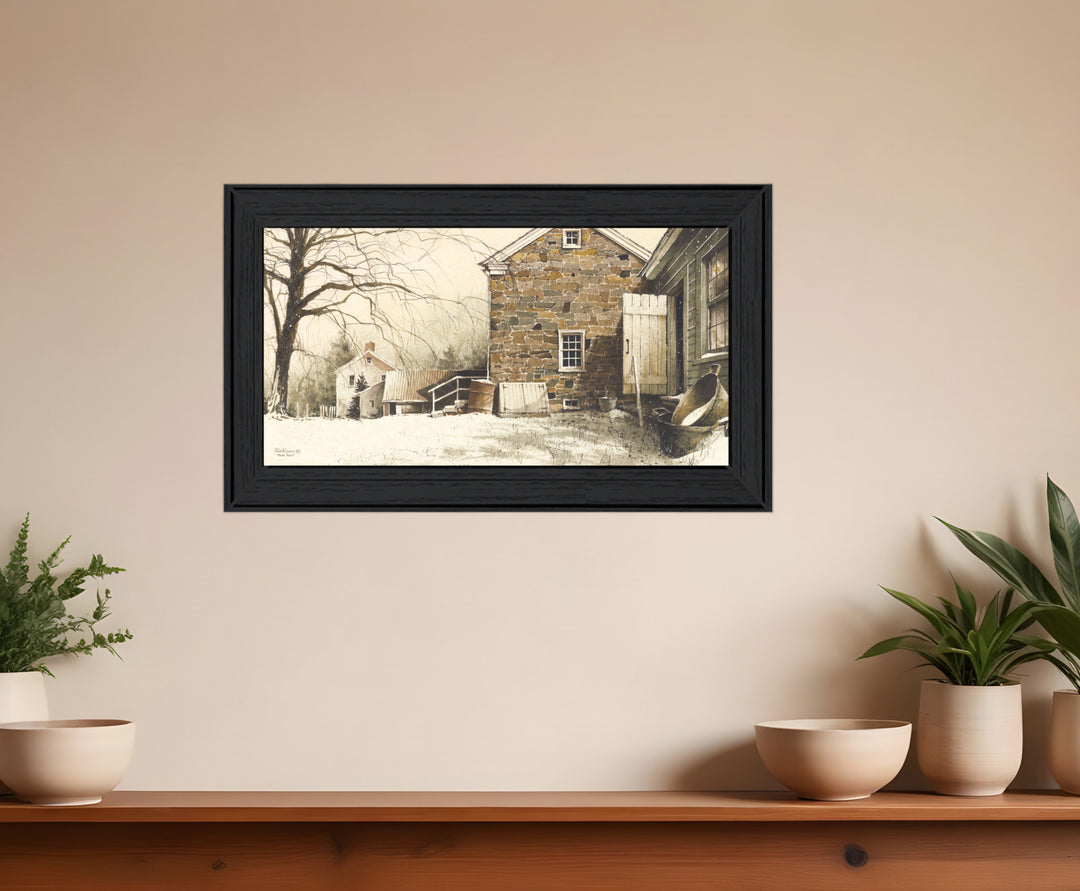 Back Door Black Framed Print Wall Art