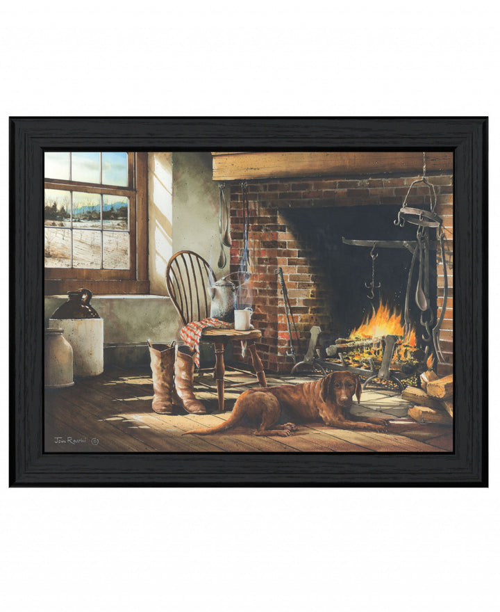 His Morning Coffee 1 Black Framed Print Wall Art