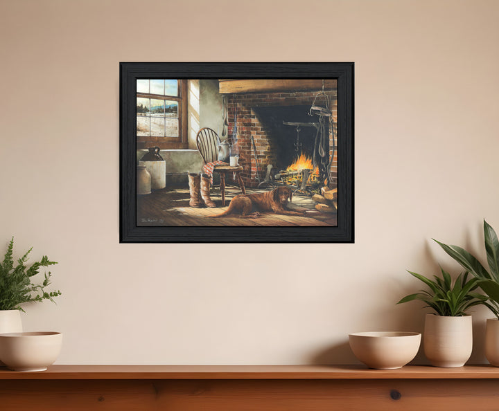 His Morning Coffee 1 Black Framed Print Wall Art