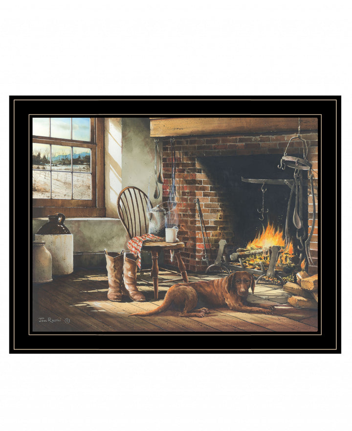 His Morning Coffee 2 Black Framed Print Wall Art