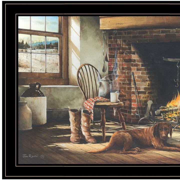 His Morning Coffee 2 Black Framed Print Wall Art