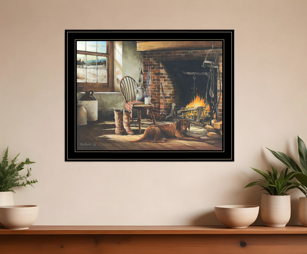 His Morning Coffee 2 Black Framed Print Wall Art