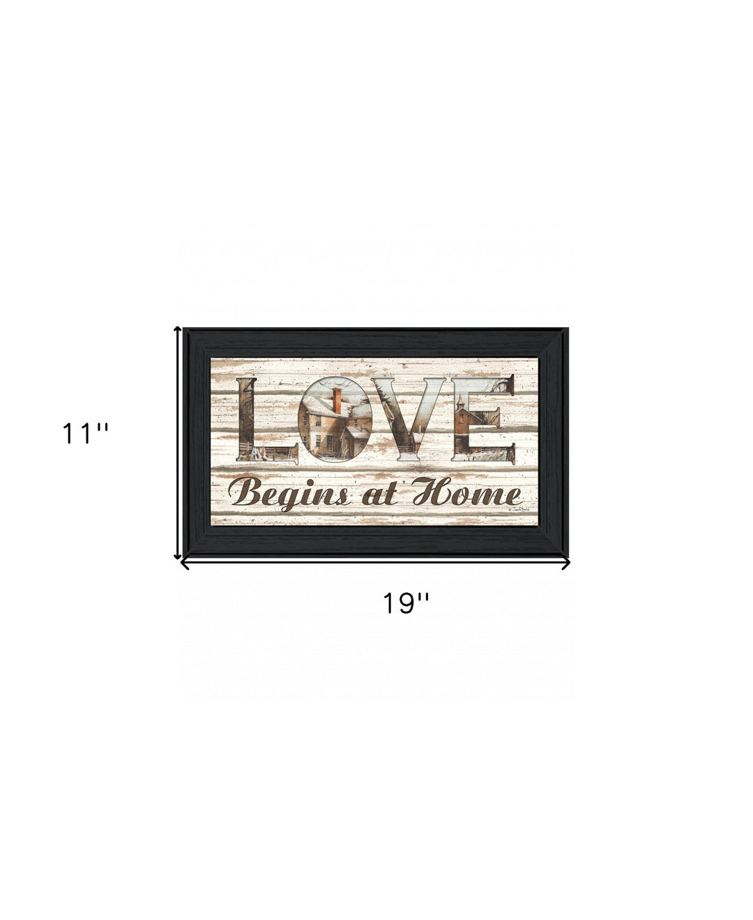 Love Begins at Home 2 Black Framed Print Wall Art