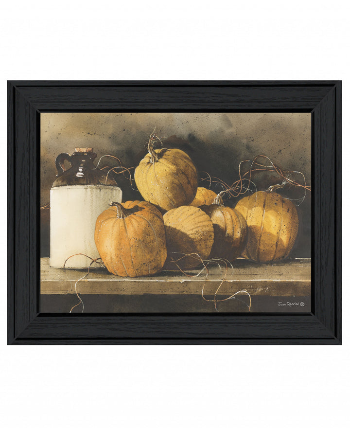 Jugs and Pumpkins 1 Black Framed Print Wall Art