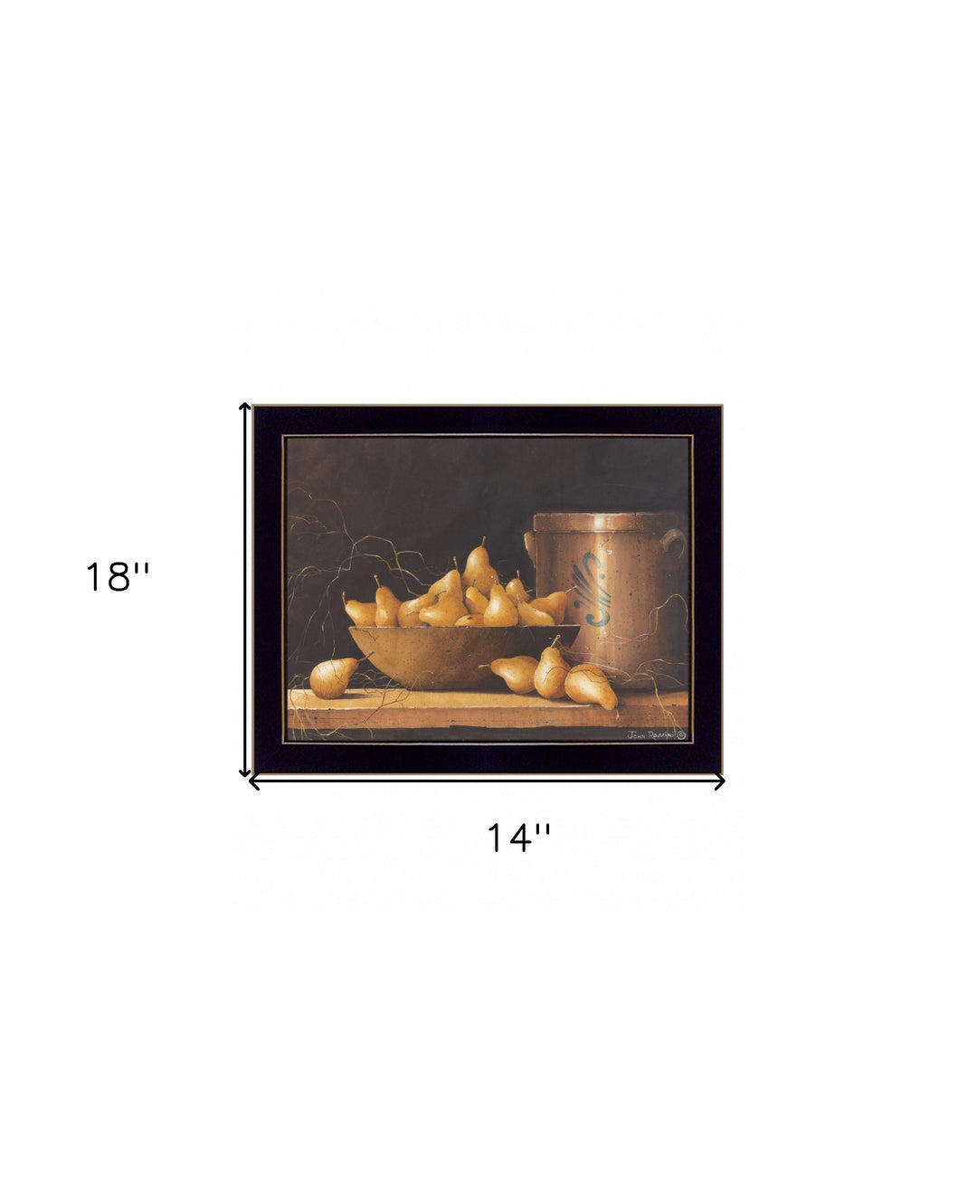 Pears and Crocks 2 Black Framed Print Wall Art