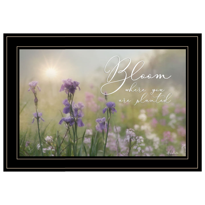 Bloom where you are planted 2 Black Framed Print Wall Art