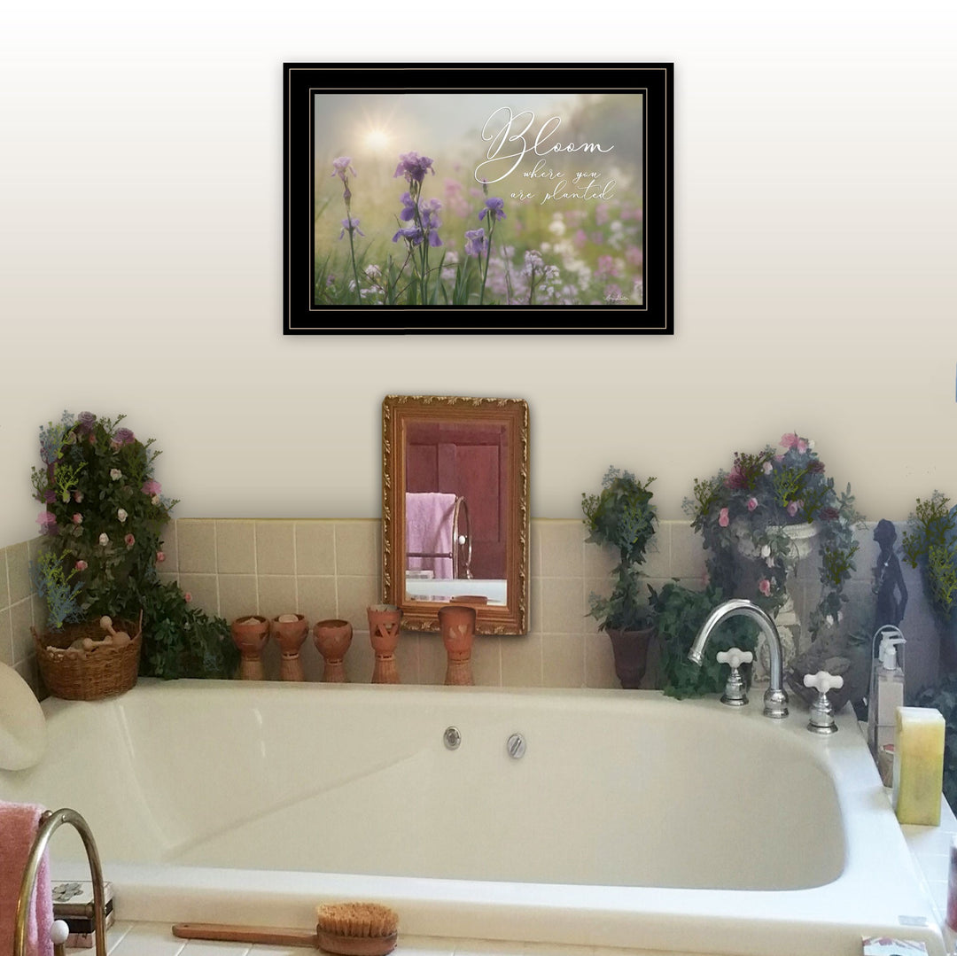 Bloom where you are planted 2 Black Framed Print Wall Art