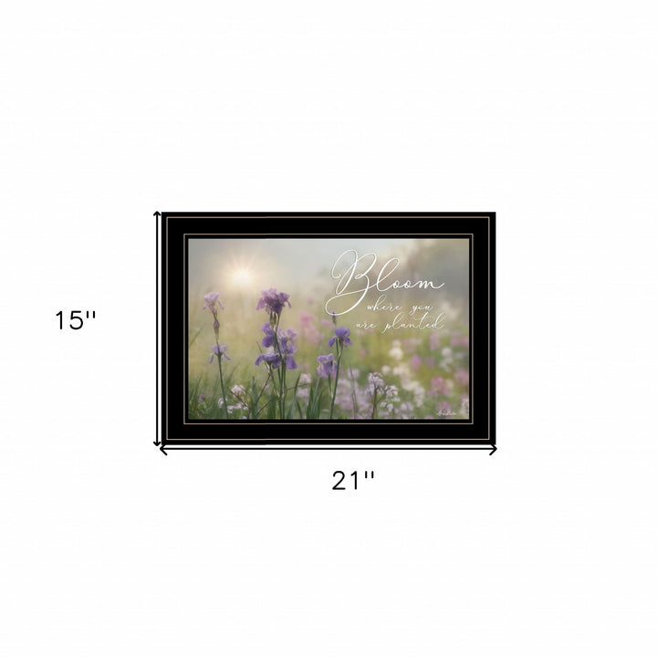 Bloom where you are planted 2 Black Framed Print Wall Art