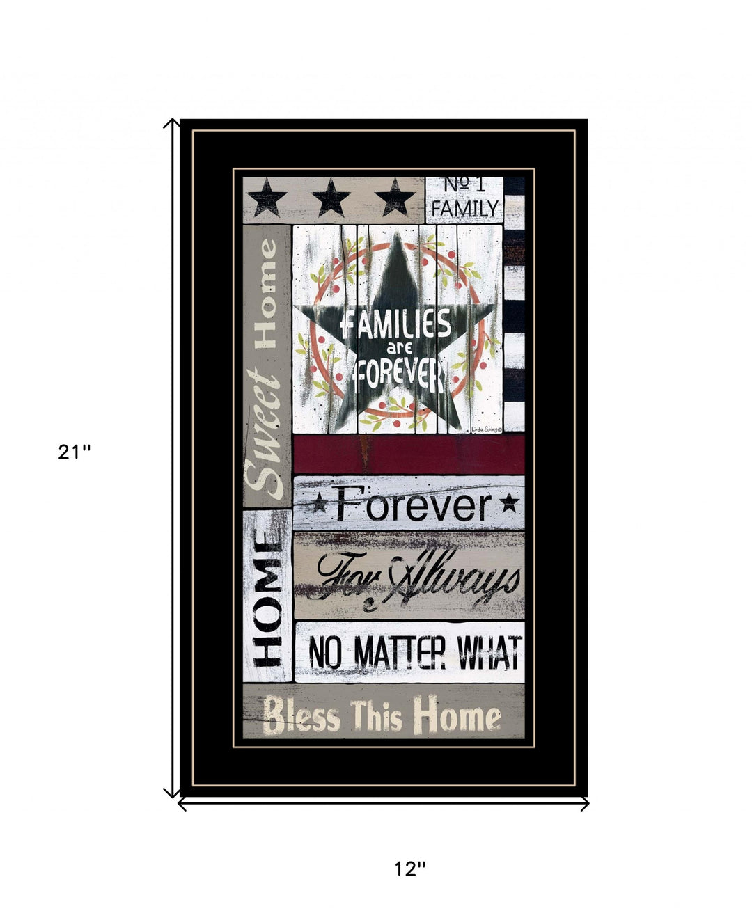 Families are Forever 4 Black Framed Print Wall Art