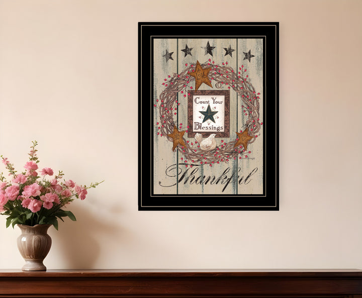 Count your Blessings 2 Black Framed Print Wall Art