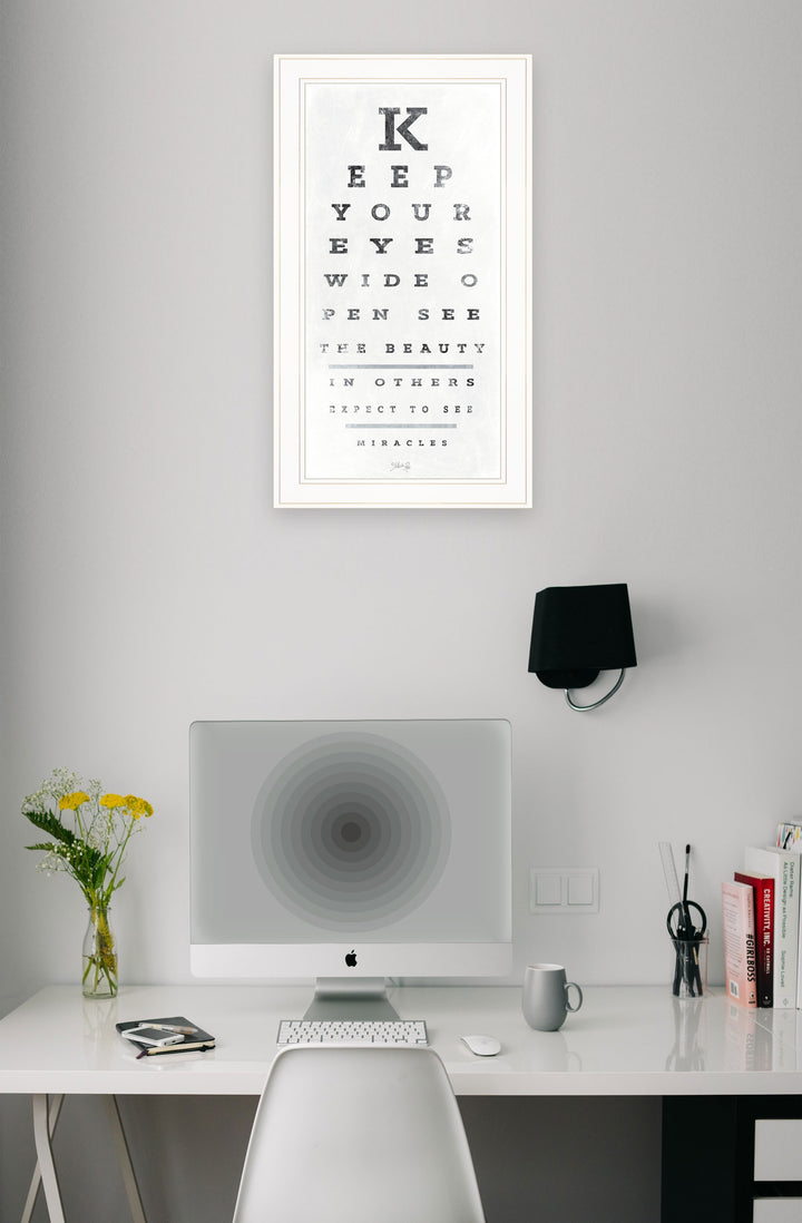 Eye Chart II 2 White Framed Print Wall Art