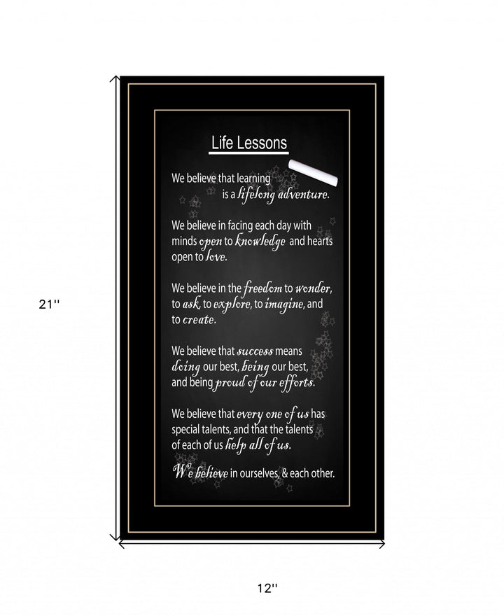 Life Lessons 4 Black Framed Print Wall Art