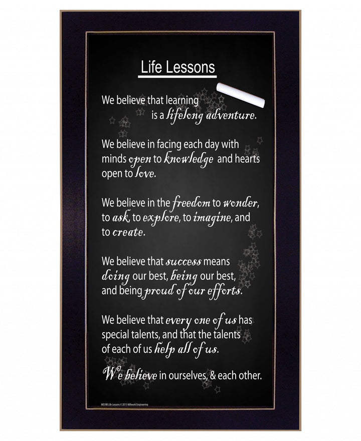 Life Lessons 5 Black Framed Print Wall Art