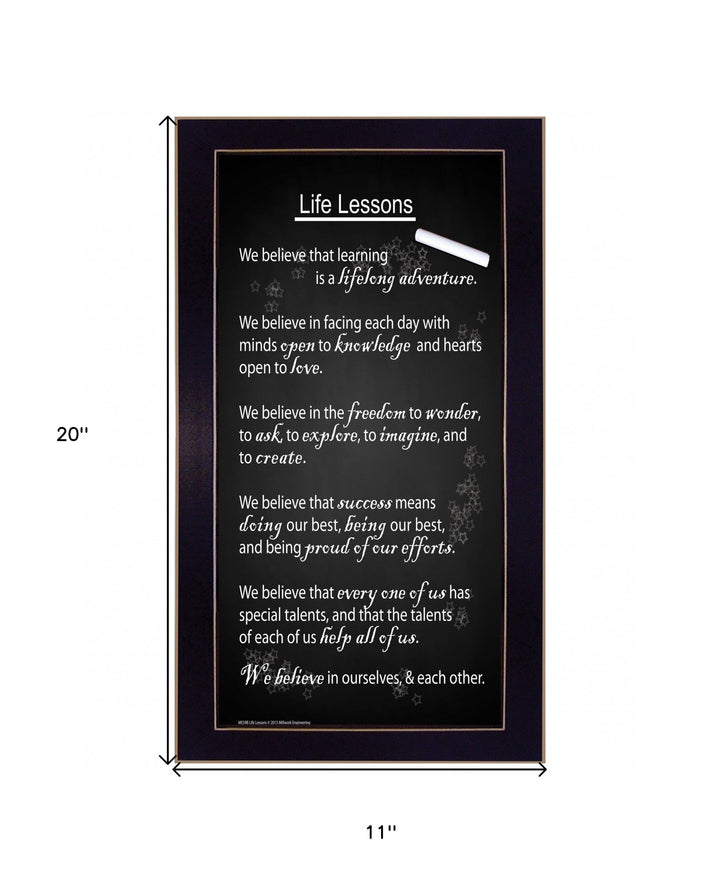 Life Lessons 5 Black Framed Print Wall Art